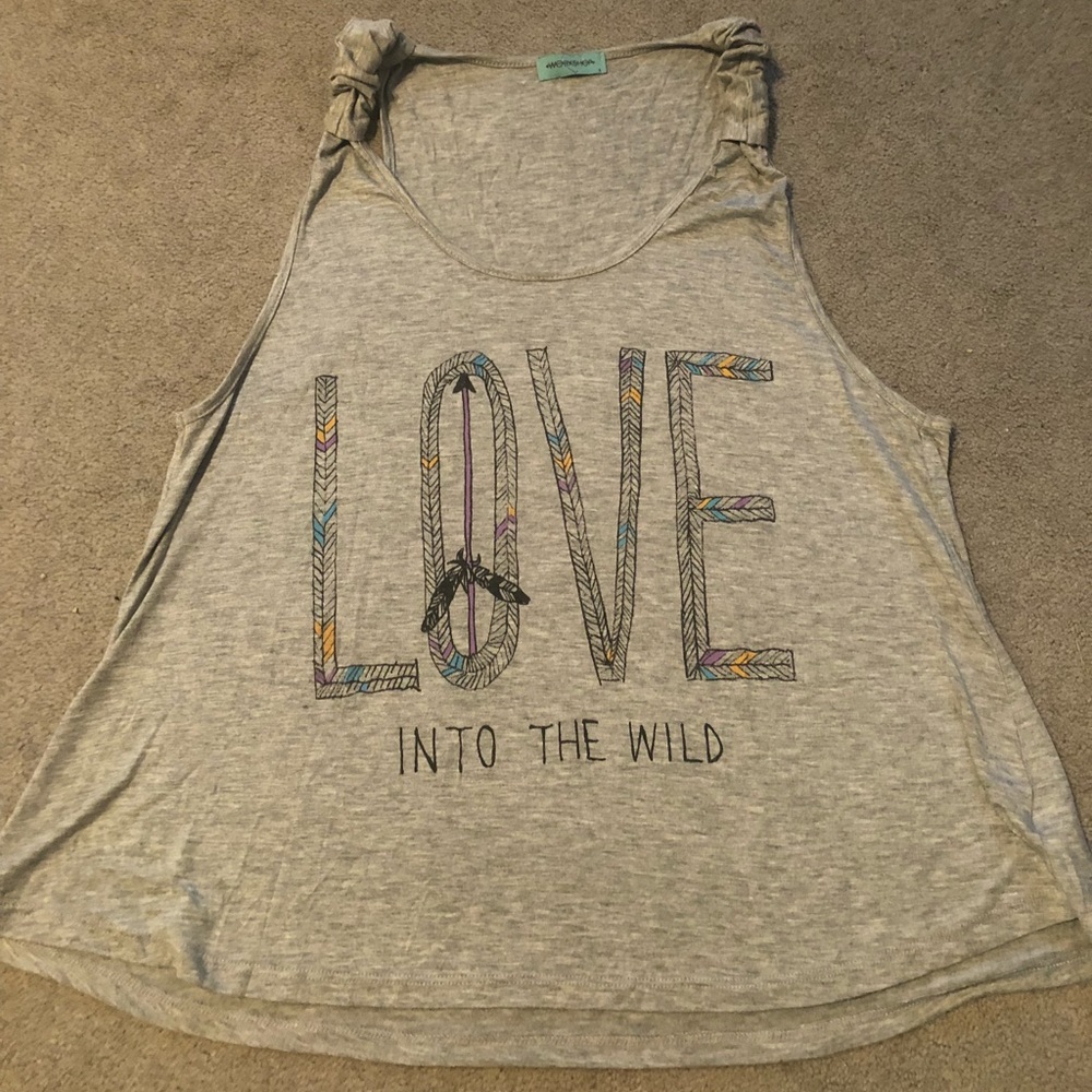 Graphic gray tank top